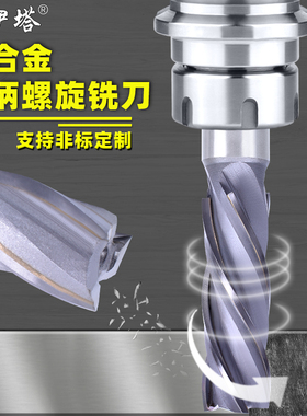 络伊塔镶合金直柄螺旋铣刀YG8焊刃钨钢25-32直柄特加长螺旋立铣刀