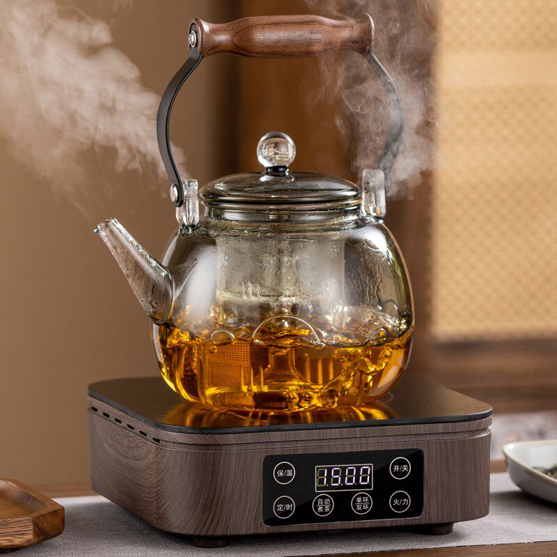 电陶炉煮茶器煮茶炉1500瓦大功率蒸煮茶壶套装家用大容量全玻璃壶