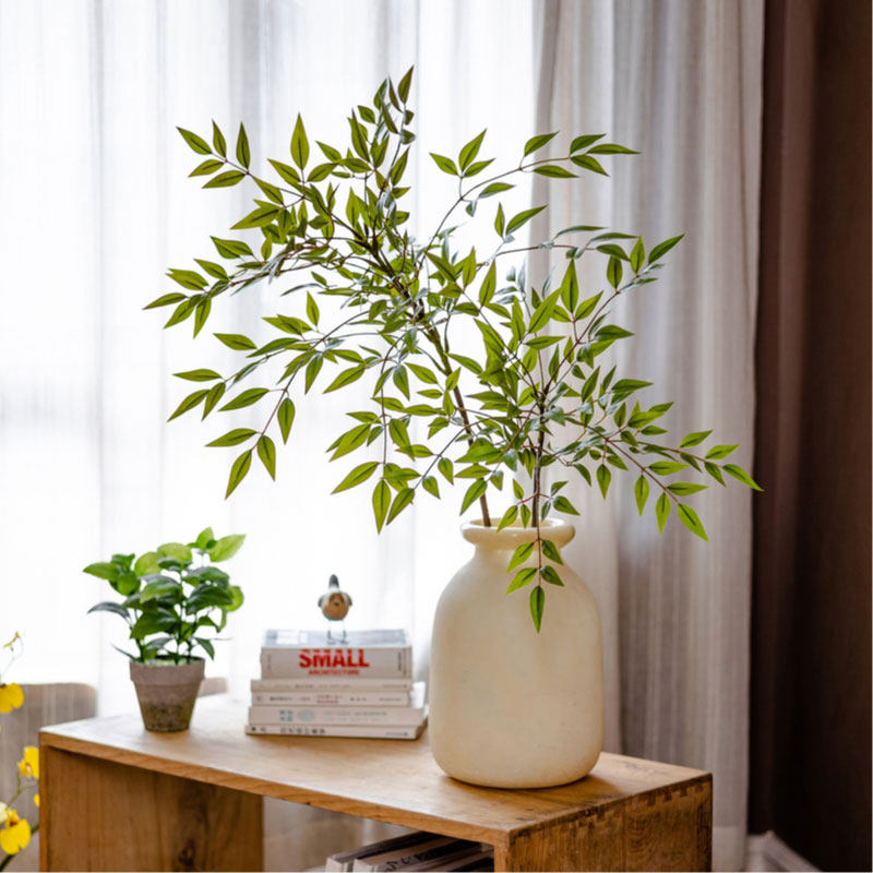 仿真南天竹仿生绿植客厅水培高枝仿真插花摆件假植物室内装饰植物