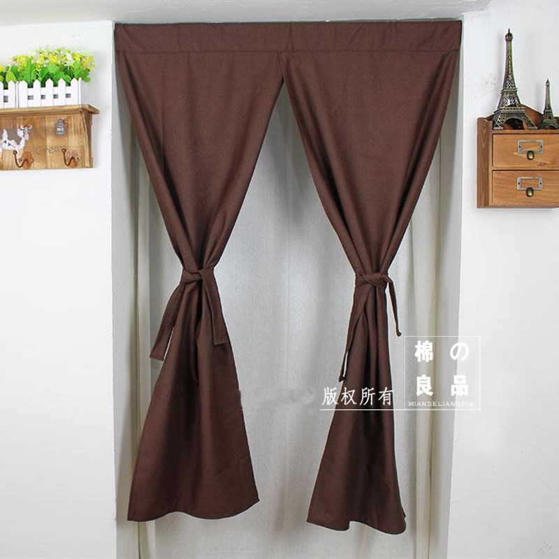 简约欧式布艺门帘日式布帘咖啡帘隔断帘屏风纯色试衣间帘定制窗帘
