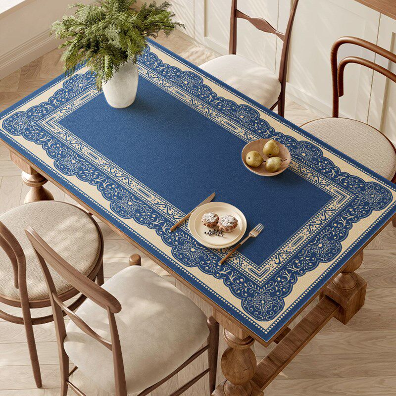 伊洛迪法式花纹皮革餐桌垫复古茶几餐边柜防水防油桌布桌面保护垫