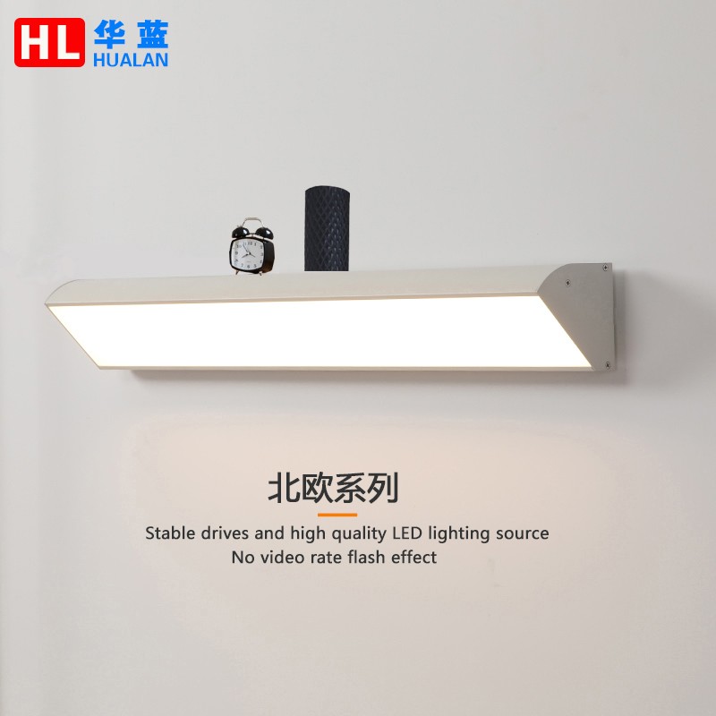 极简现代铝材壁灯 长条形LED无极调光墙角灯 高亮度卧室客厅用灯
