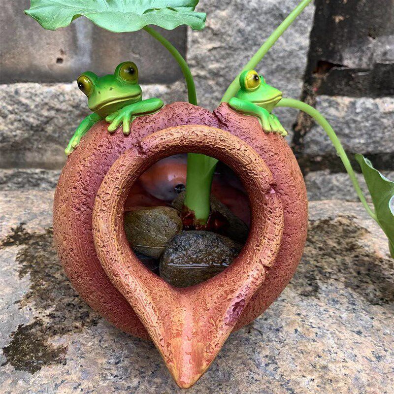 中式仿真青蛙树脂陶罐喷泉鱼池增氧流水摆件庭院花园阳台DIY造景,家居饰品,流水摆件,淘宝优惠券,粉丝福利购,淘宝优惠卷