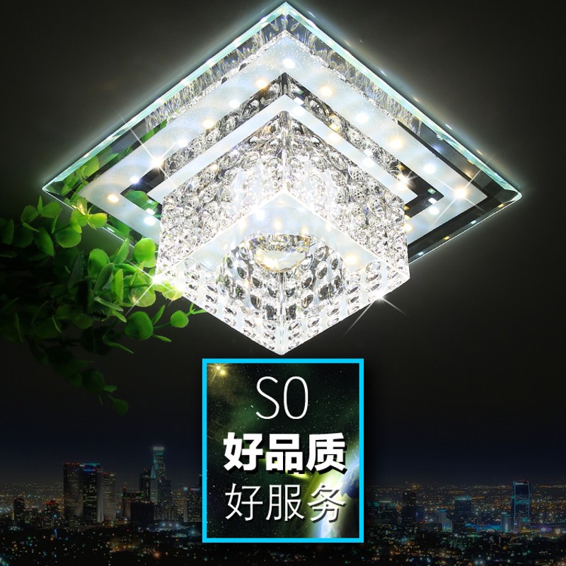 射灯玄关灯过道灯走廊灯led嵌入式入户 水晶孔灯客厅灯具天花筒灯