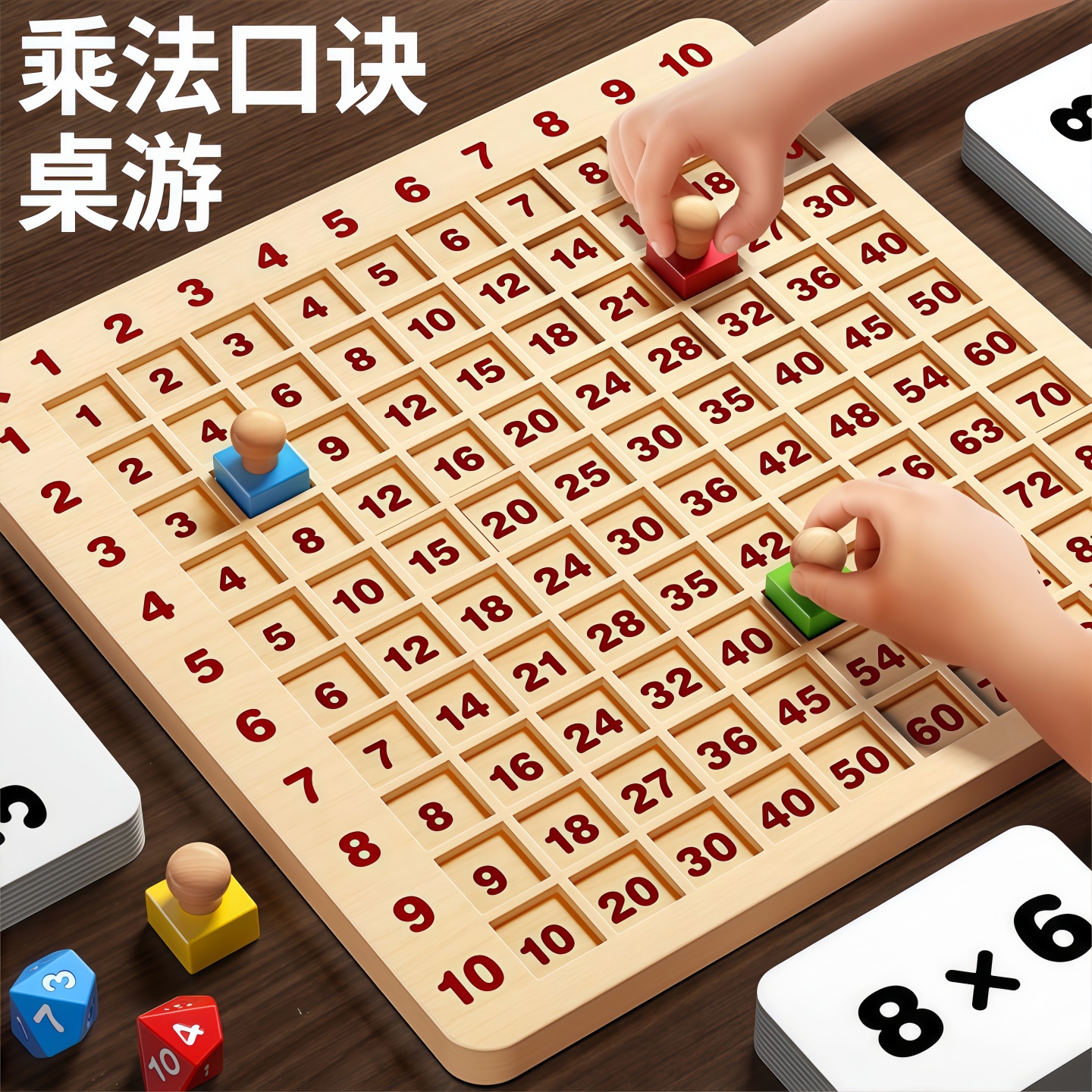 九九乘法口诀表二年级教具桌游盘