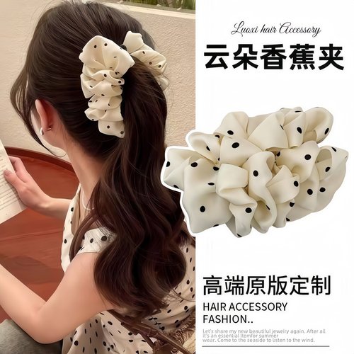 韩系波点泡泡香蕉夹新款竖夹