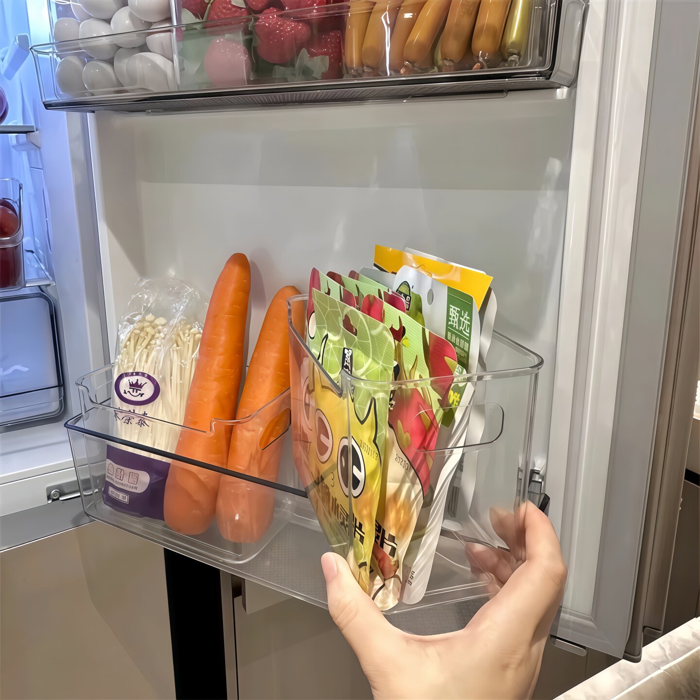 冰箱侧门收纳盒分装整理神器内侧保鲜盒食品级专用侧面门上储物盒