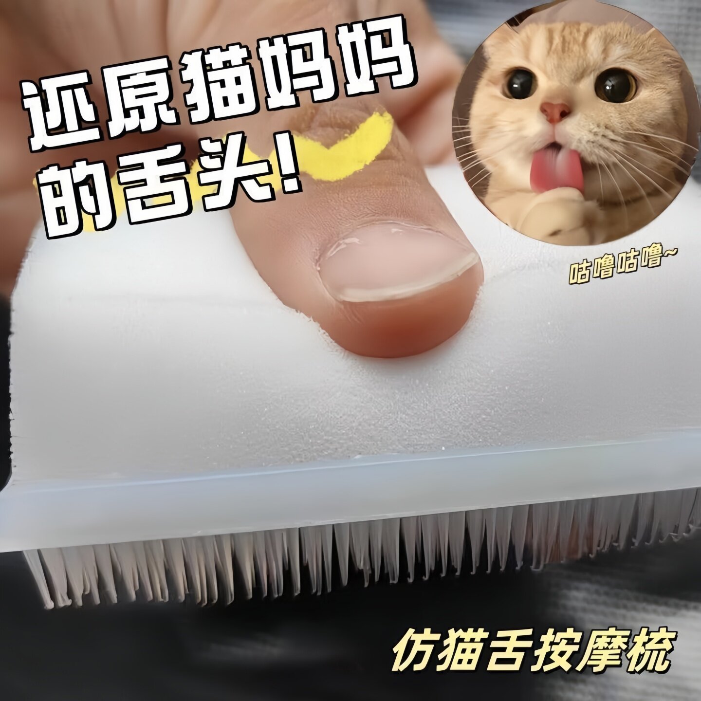 多功能猫咪海绵舌刷按摩梳毛