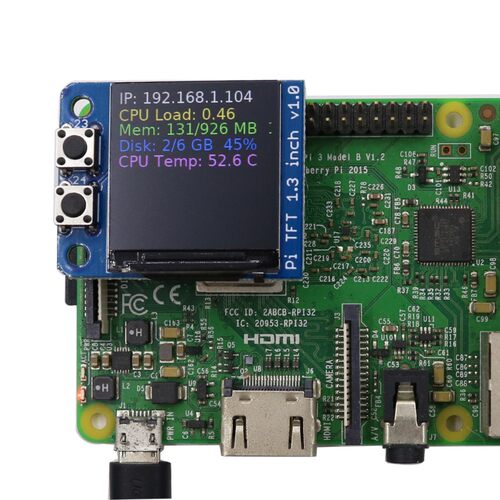 Raspberry显示器 Mini Pi TFT 1.3 ISP高清显示屏树莓派专用屏幕