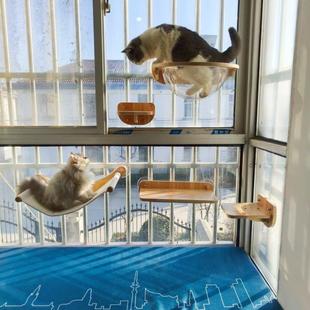 吸盘猫爬架免钉上墙猫床太空舱跳台踏板猫抓柱壁挂玻璃瓷砖窗户窝