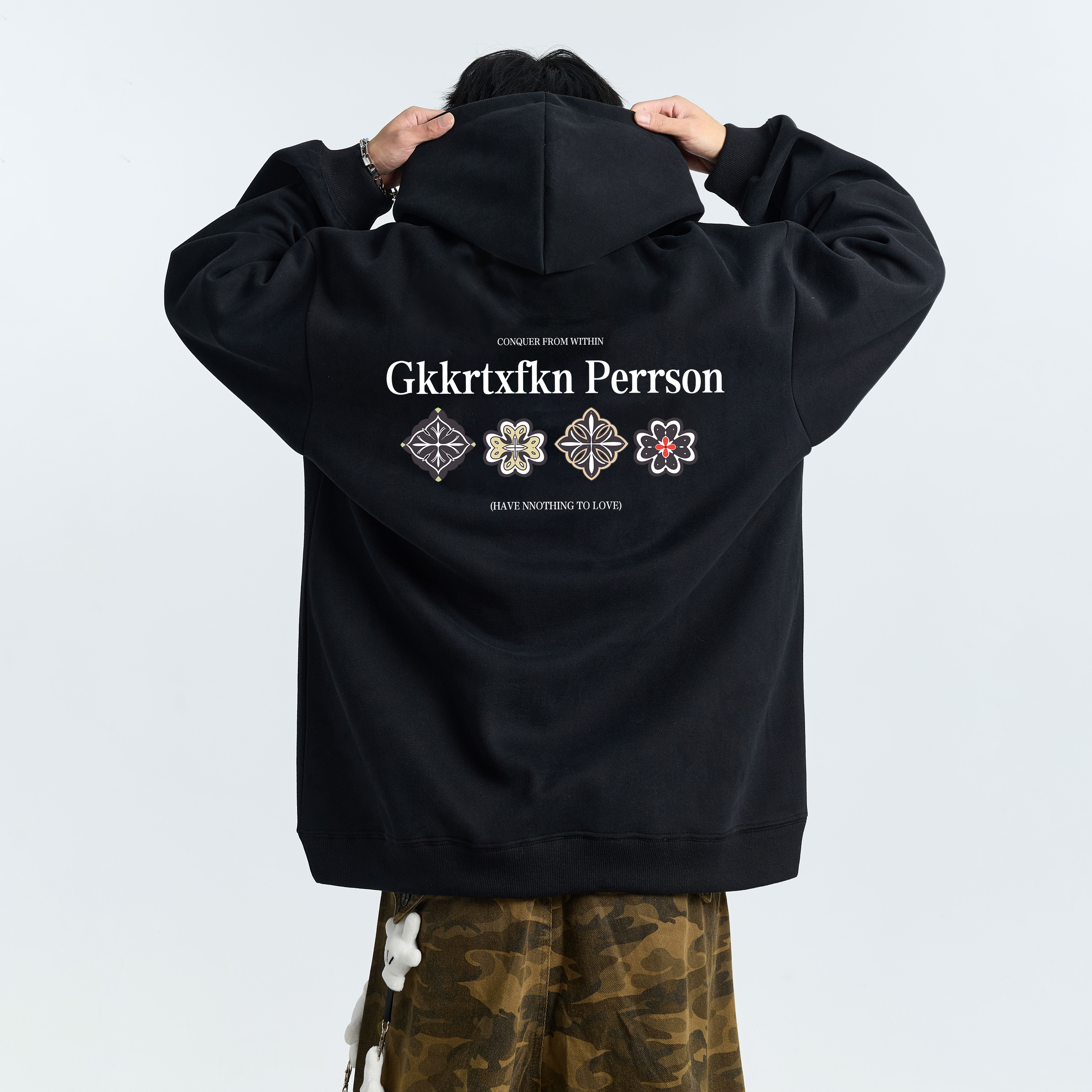 GKKRT民族花型印花加绒加厚卫衣