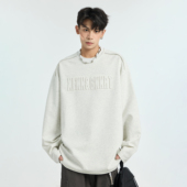 高街休闲重磅宽松加绒打底衫 GKKRT潮牌字母钢印长袖 T恤男秋冬美式