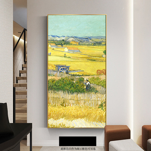 名画梵高丰收麦田星空玄关走廊大幅 diy数字油画手工填充色油彩画