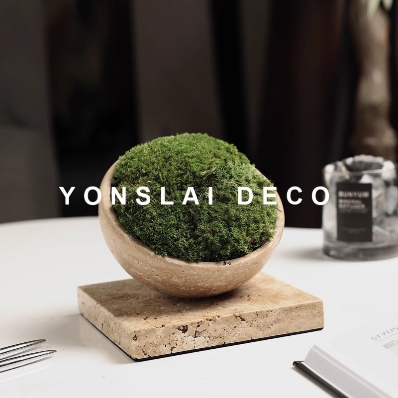 现代仿真绿植苔藓盆栽桌面摆件样板间售楼处家居办公室茶几软装