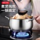煜日304不锈钢汤锅加厚多用双耳炖锅电磁炉通用锅复底家用鼓型锅