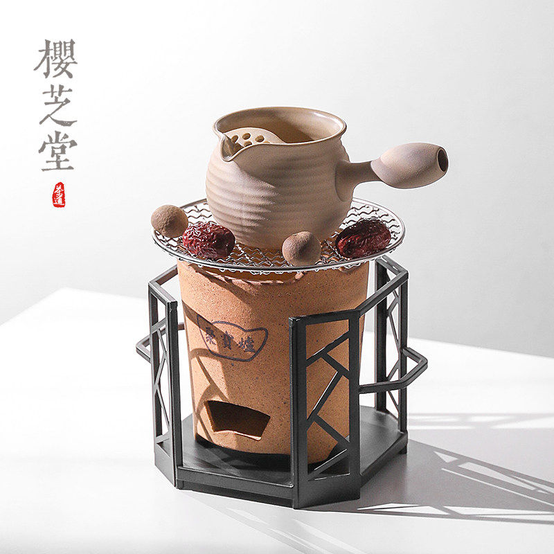 罐罐茶煮茶壶烤茶炭炉茶具茶器家用小火炉户外老式陶土炭火煮茶炉