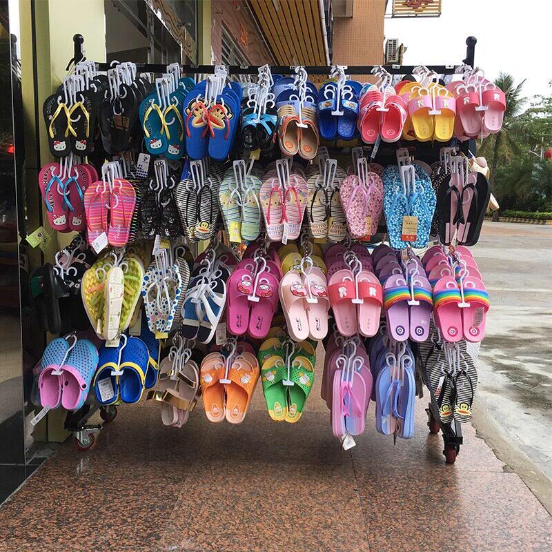 鞋架展示架鞋店落地超市童鞋店挂拖鞋货架袜子内衣移动滑轮陈列架