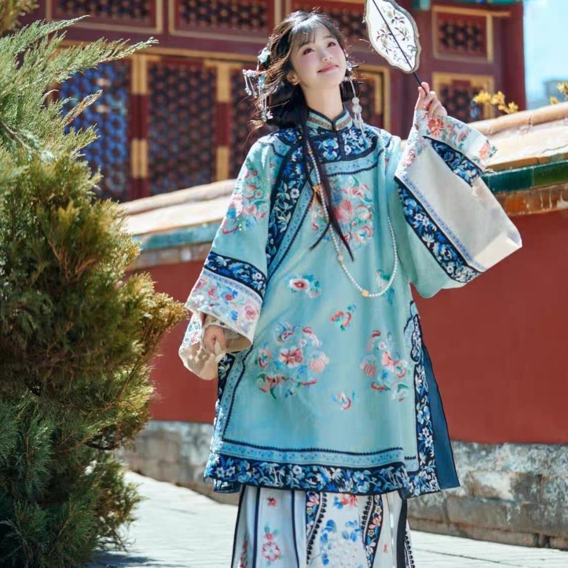 套装清朝古装旗服格格服装女宫廷演出服满族公主贵妃娘娘还珠格格