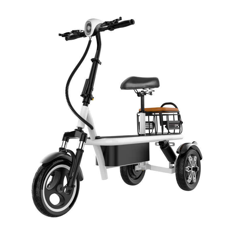 电动三轮车小巧轻便可折叠老人代步接小孩两人三人座后备箱可放