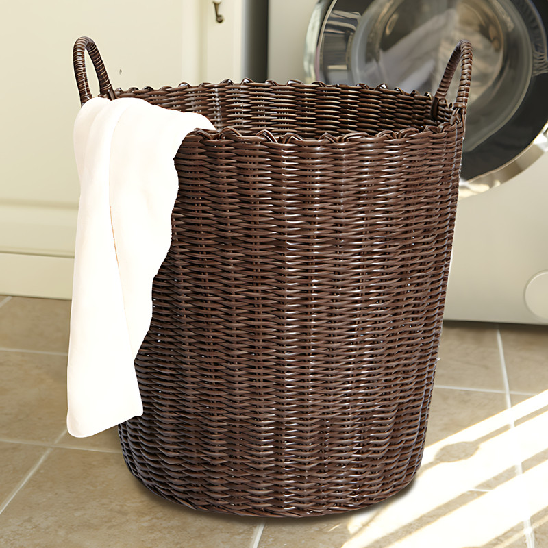筐子藤编轻奢粗管脏衣服收纳篮洗衣篓桶玩具筐篮子装放的衣物框网,收纳整理,脏衣篮,淘宝优惠券,粉丝福利购,淘宝优惠卷