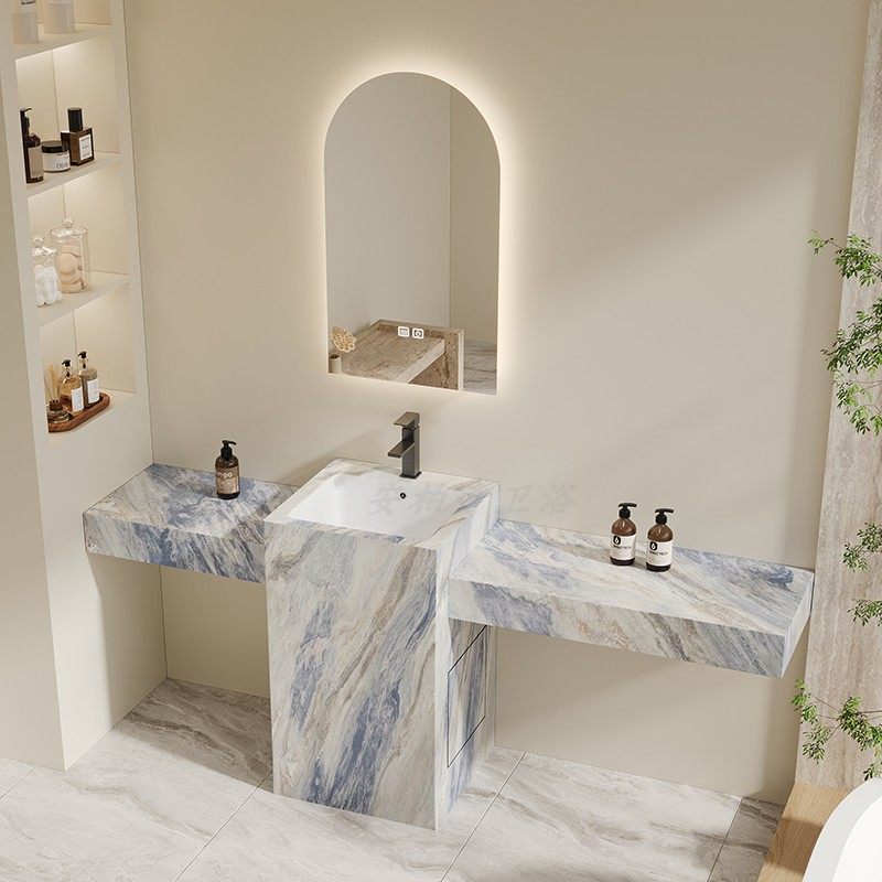 岩板立柱盆陶瓷落地式洗脸盆洗手台阳台户外庭院石材大理石洗手池,家装主材,立柱盆,淘宝优惠券,粉丝福利购,淘宝优惠卷