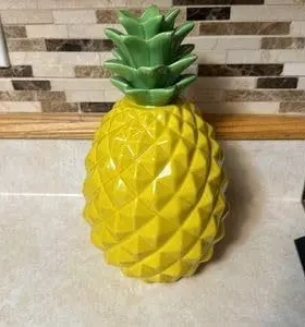 新款Pineple Pumpkin Light菠萝灯万圣节树脂黄色杰克灯