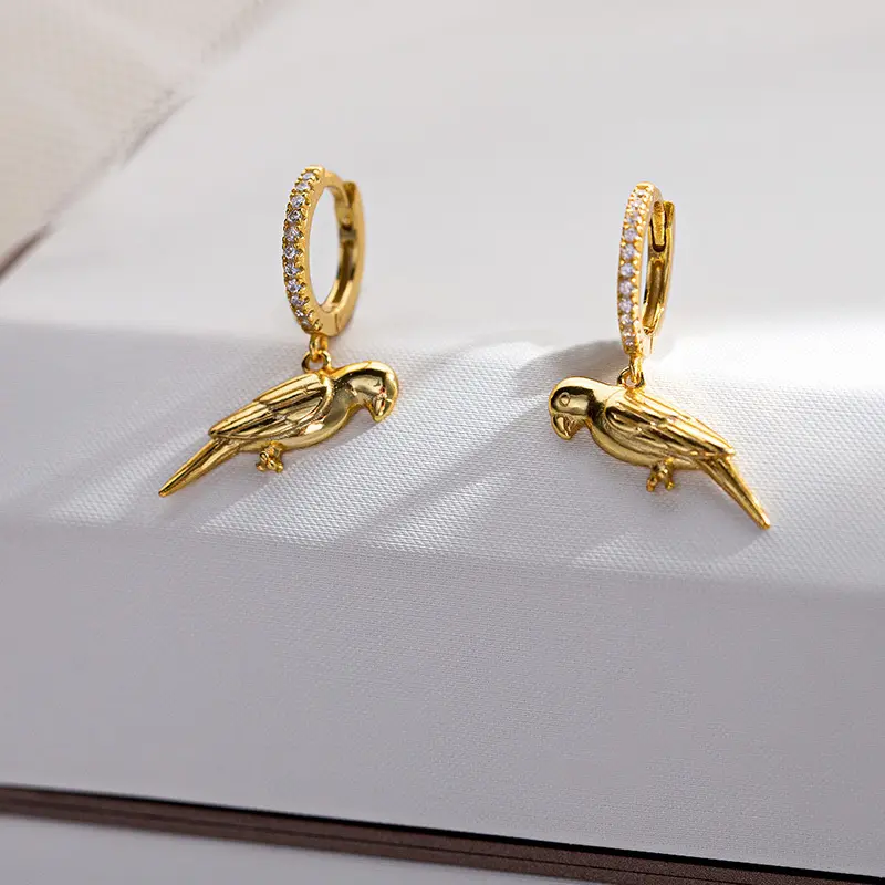 s925银创意动物耳扣耳环女个性文艺时尚潮耳坠耳饰