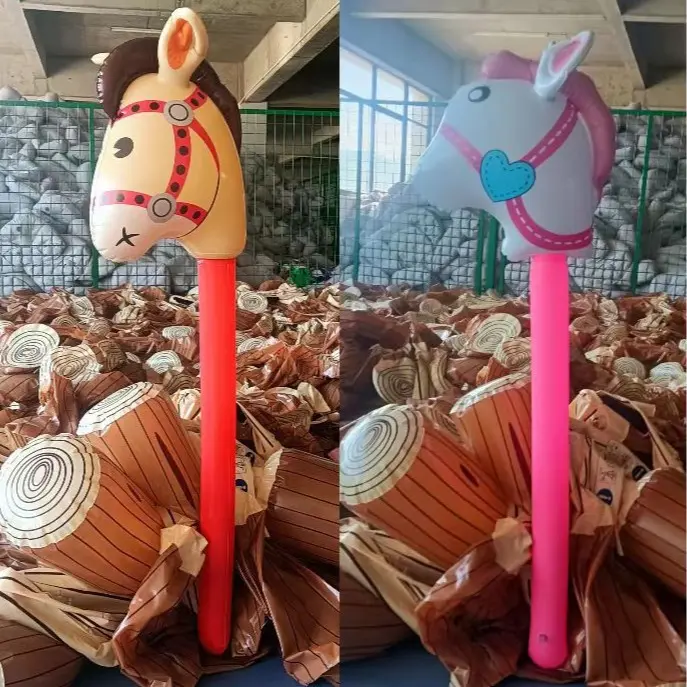 pv充气马头棒玩具动物长棒卡通舞台摆摊