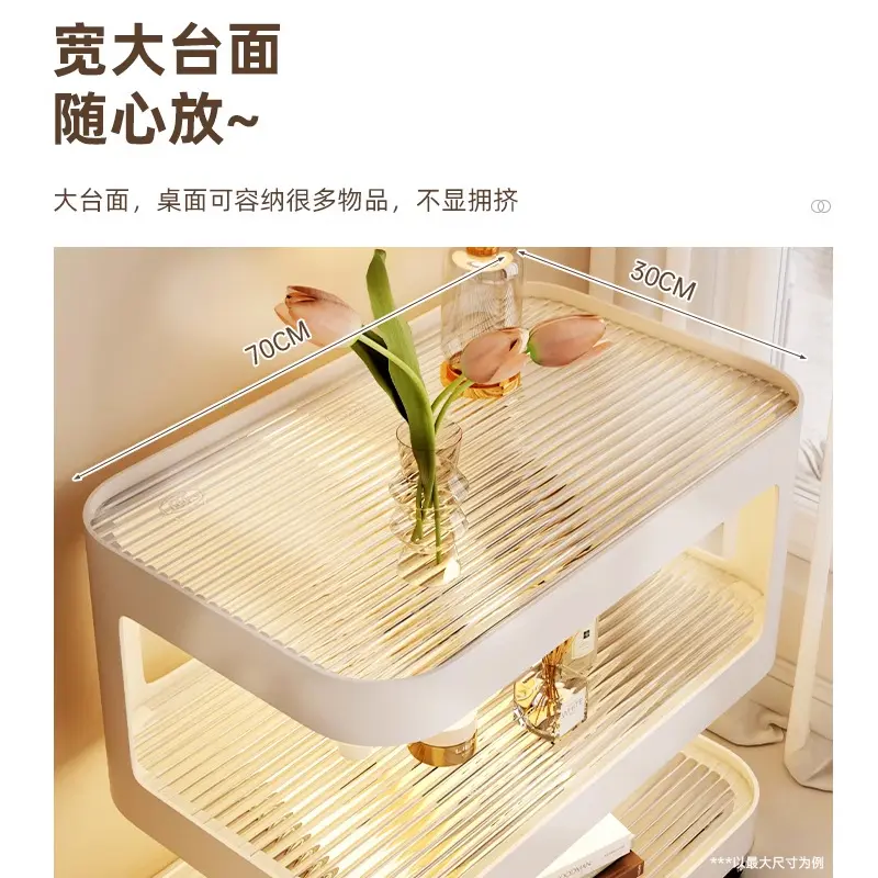 床头柜简约家用卧室小型床边收纳柜子创意床头置物架铁艺边几