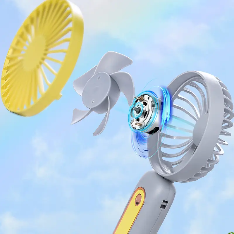 手持折叠小风扇挂绳随身带小风扇ubs大容量可充电小风扇