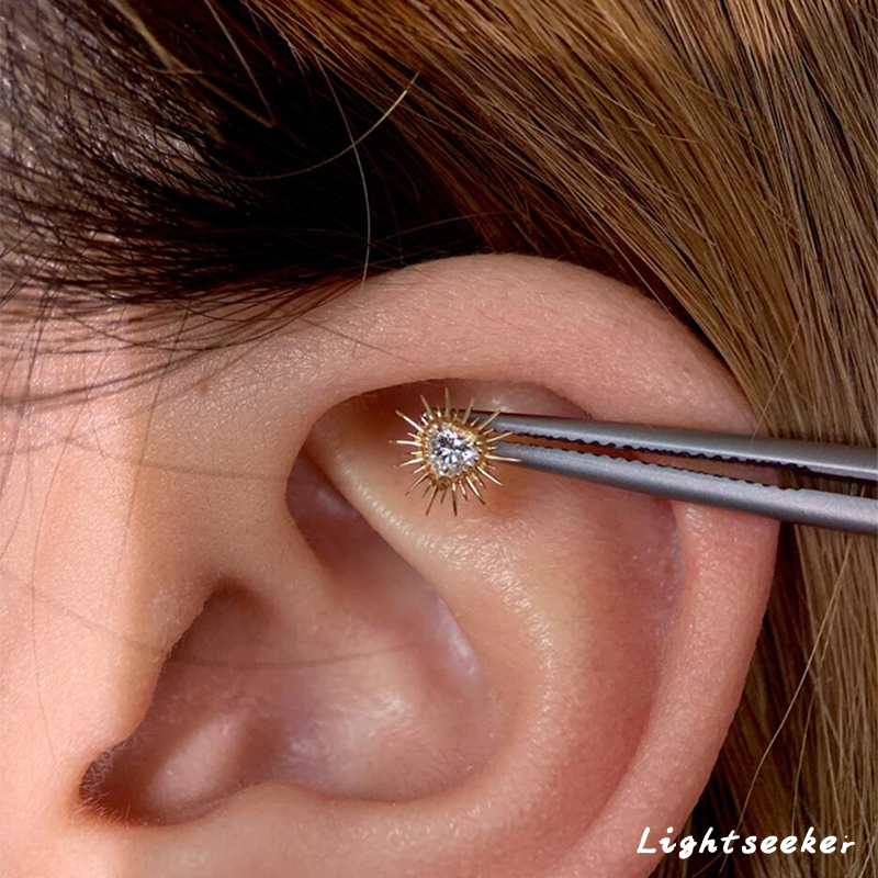 复古爆闪爱心仿钻耳钉女