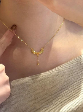 爆闪爱心羽翼项链女气质颈链