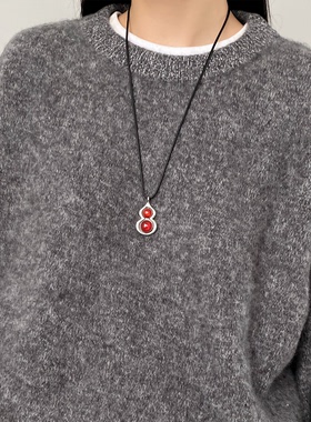 新年红色福禄葫芦吊坠项链女