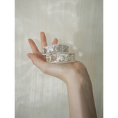 新中式 高颜值手链轻奢小众精致手饰 栀子开口银色手镯女2026新爆款