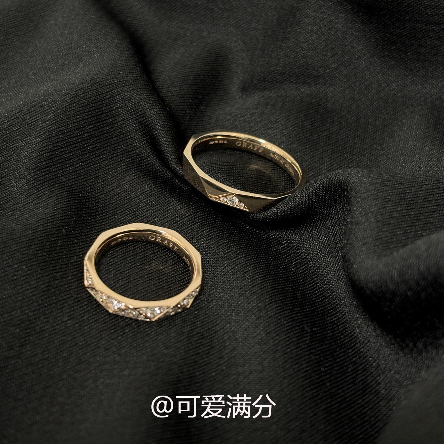 韩系香槟金色棱角素圈戒指女精致轻奢指环小众高级感情侣款食指戒