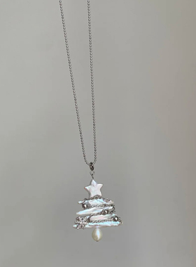 白色星星仿巴洛克珍珠项链女