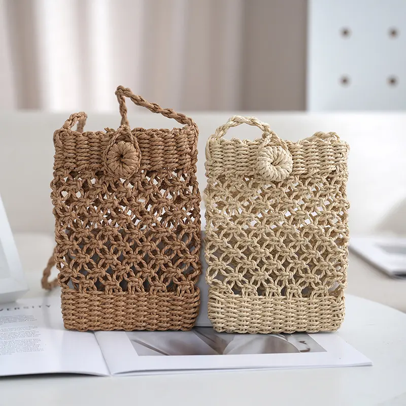 夏天纸绳草编包小众设计编织小包2024百搭小挎包