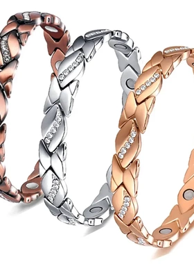 新款古红铜镶钻诸石手链可拆卸树叶情侣手链手环