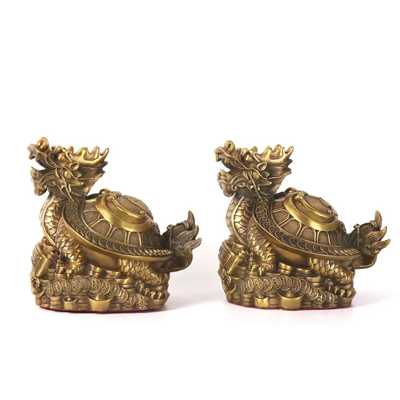 母子龙龟 家居办公室摆件 铜龙龟 八卦金钱龟