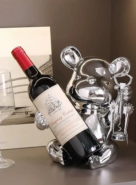 熊创意高档客厅红酒架摆件酒柜装饰品家居玄关餐桌电视柜摆设