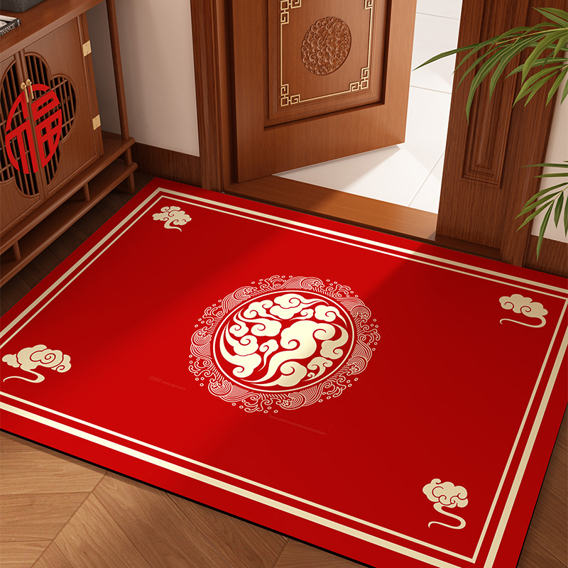 中式入户门地垫红色门垫