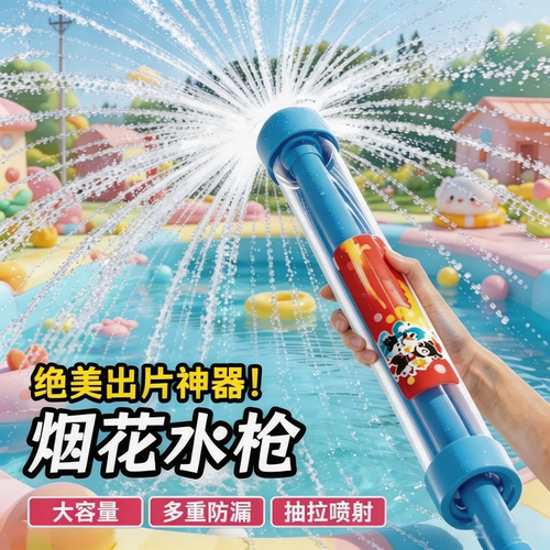 烟花水枪儿童抽拉防漏大容量