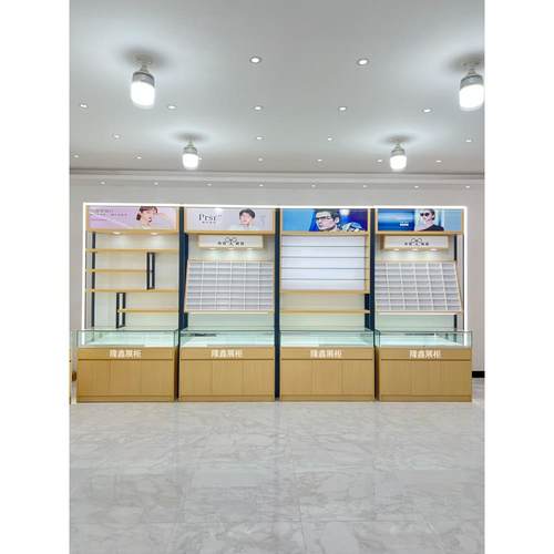 实木铁眼镜展示柜眼镜店货架玻璃展示柜配轻近视太阳镜展示柜定制