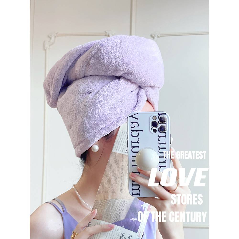 aobadiya加厚干发帽速干吸水不掉毛洗头干发毛巾女士长发专用彩色