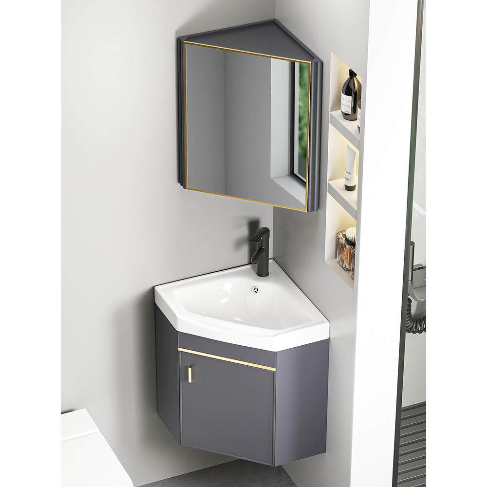 卫生间三角洗手盆柜组合转角迷你洗脸盆陶瓷一体小户型家用洗漱台