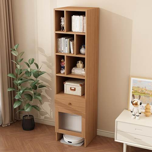 简约实木家用多功能扫地机器人柜书柜一体多层收纳储物置物陈列柜