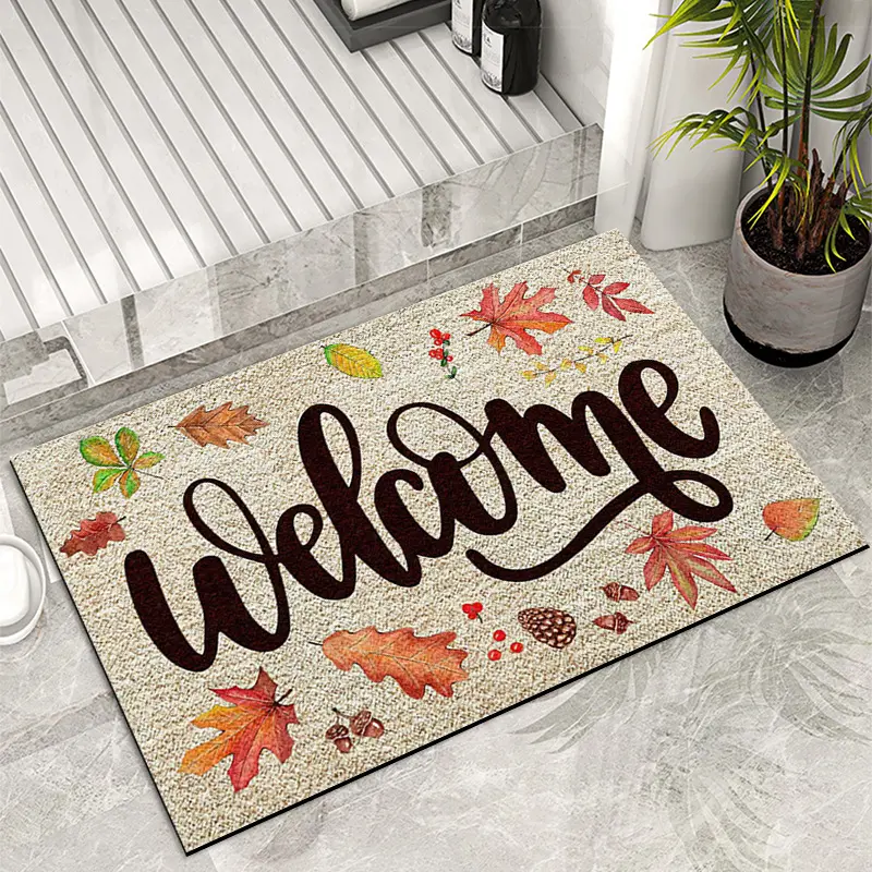 新款万圣节南瓜地垫浴室吸水速干地垫入户玄关防滑垫进门脚垫地毯