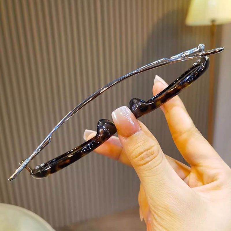 高档老花镜琥珀银镜框防蓝光眼镜女士高清阅读眼睛框花镜树脂