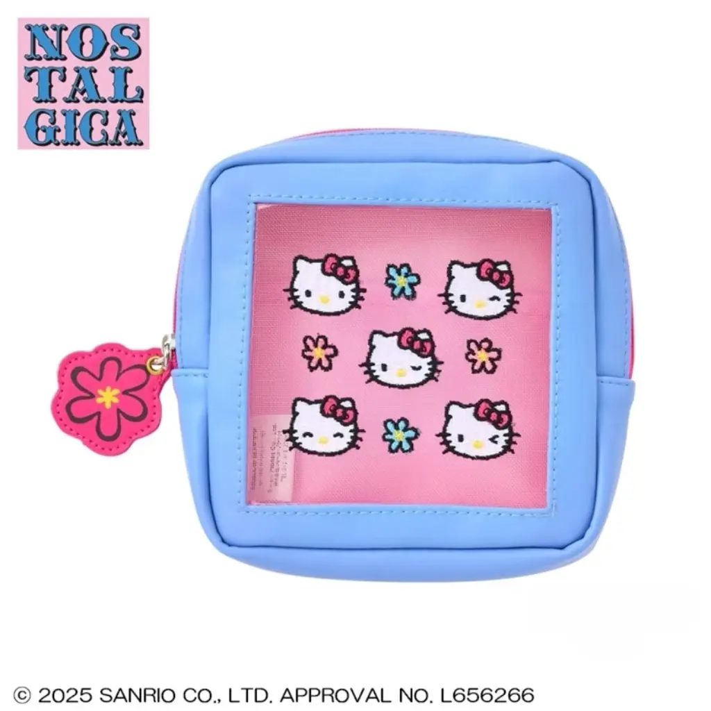 可爱卡通刺绣kitty猫收纳包硬币小物零钱包网纱包包pu清新甜美女