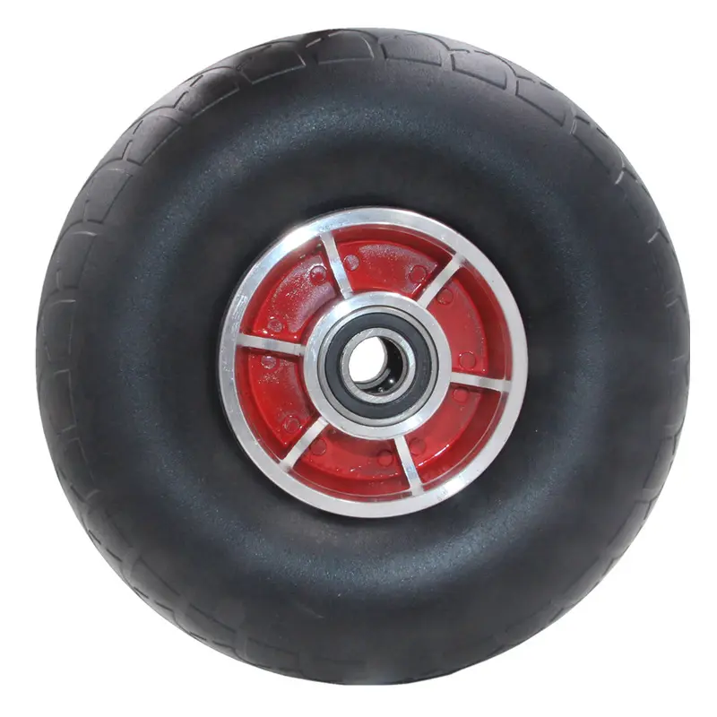 10寸实心轮子14寸橡胶静音小手推车轮胎带轴人力手拉车老虎车脚轮